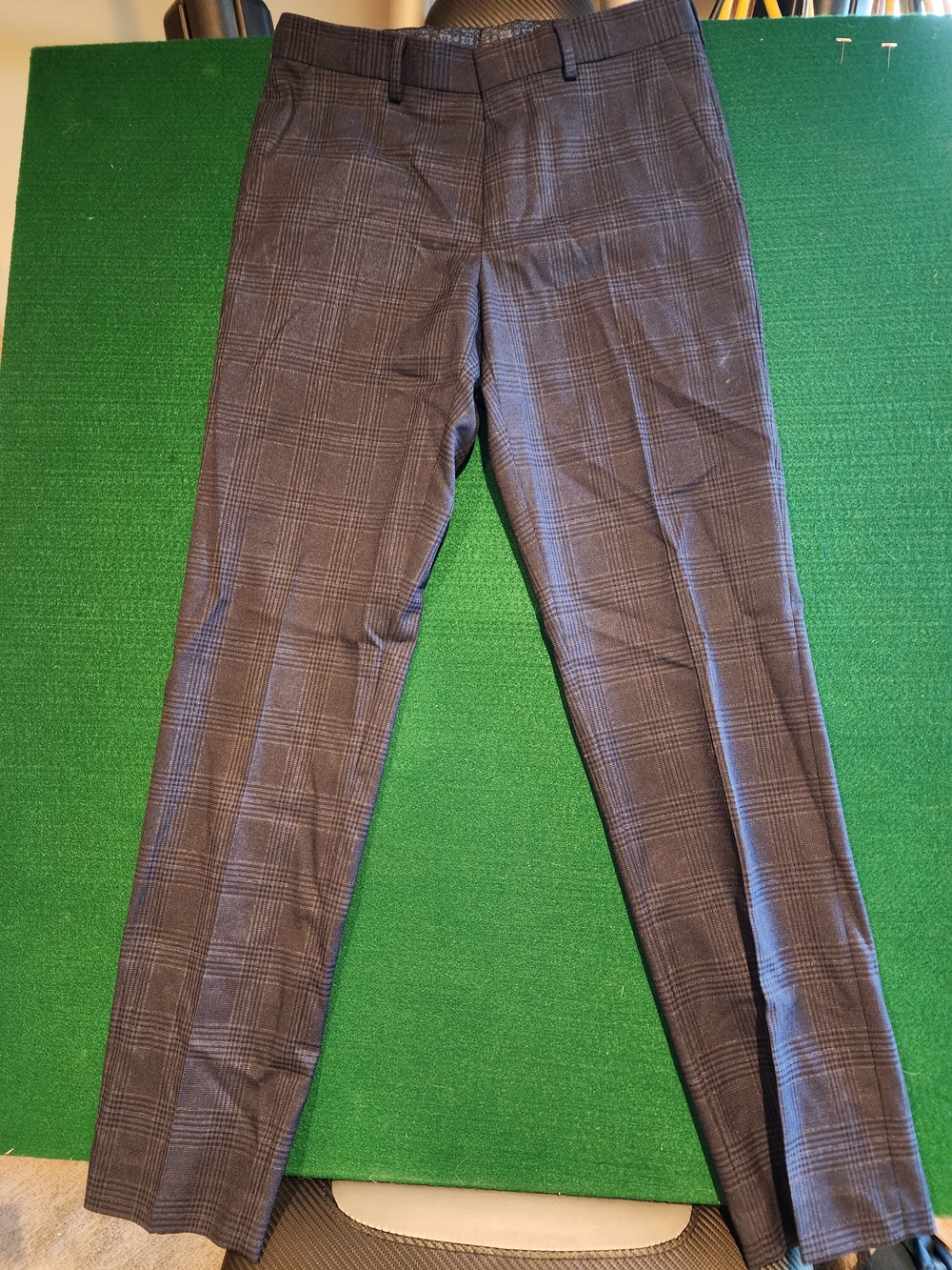 Murano Men's Navy Plaid Dress Pants